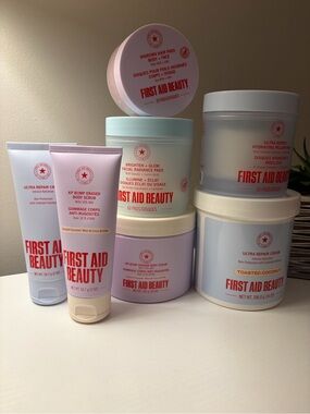 First Aid Beauty Toasted Coconut Ultra Repair Cream & Body Scrub Skincare Bundle